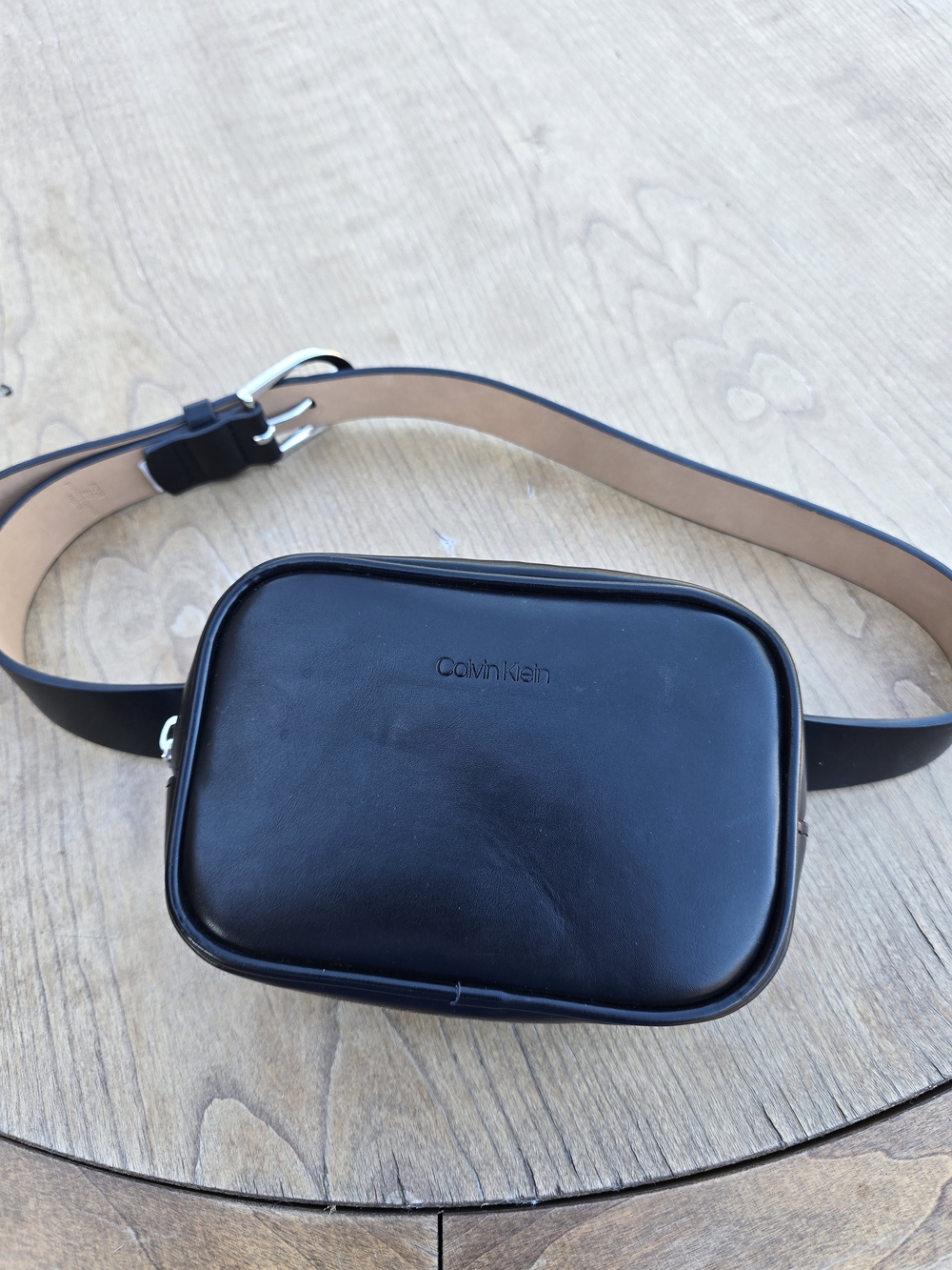 Calvin Klein Black Leather Belt Bag